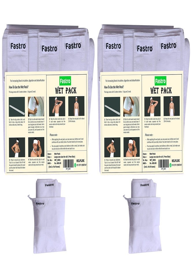 Fastro Wet Pack Cotton Patti Satvik Movement For Home Use Detox by Naturopathy Additional Carry Bag With Instruction Pack of 2 - Image 3